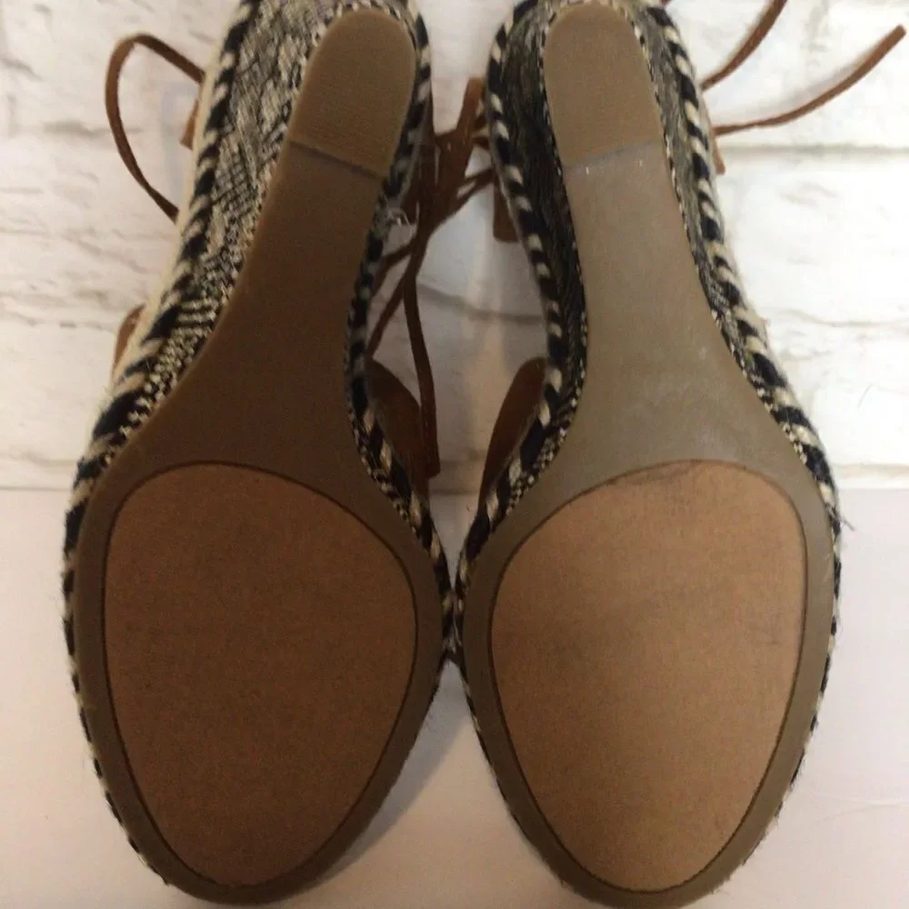Bohemian Western Aztec Wedge Espadrille Size 9.5